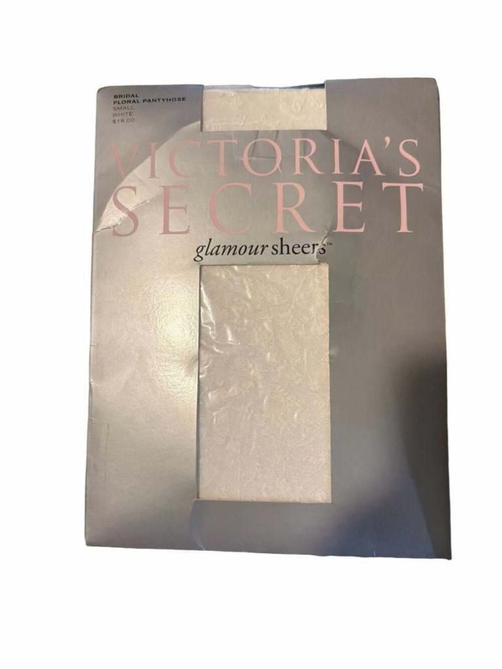 Victoria's Secret Glamour Sheers Bridal Floral Pantyhose White Small